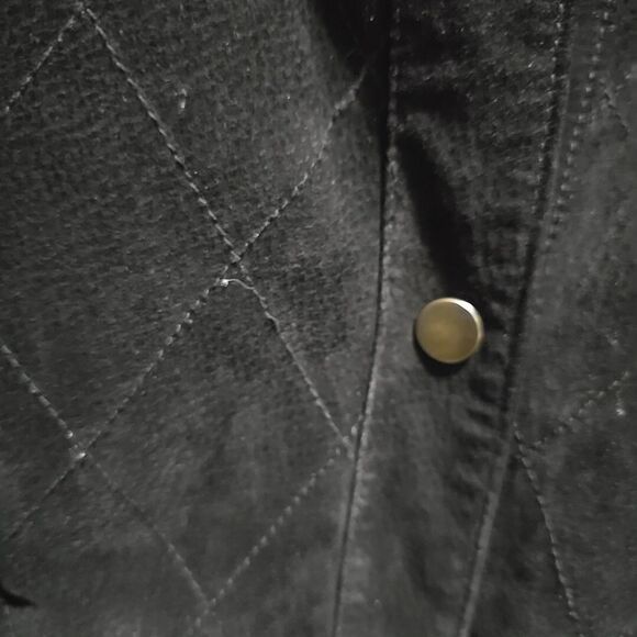 VTG Black Nubuck Leather Jacket Sz10 Distressed Snap Quilted Moto Bomber Biker - Picture 5 of 16